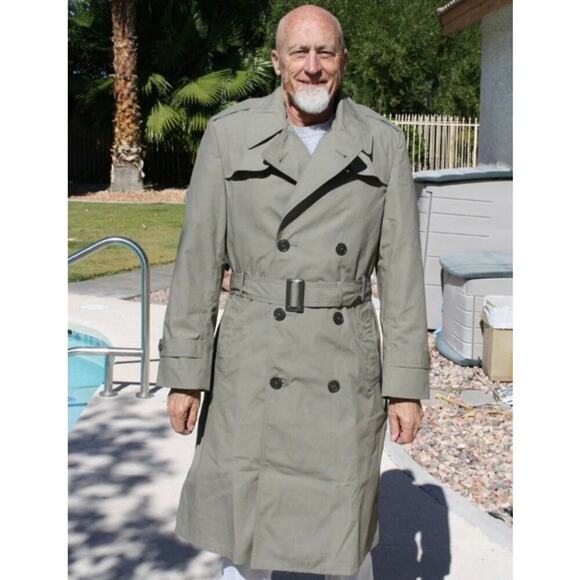 USMC All Weather Marine Trench Coat Sage Size 42S - Picture 1 of 9